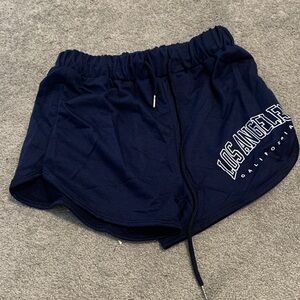 SHEIN Navy Kids Shorts with Los Angeles Print
